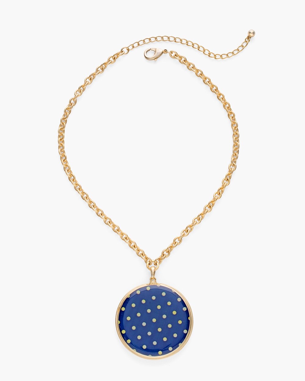 Reversible Paisley-Dot Pendant Necklace