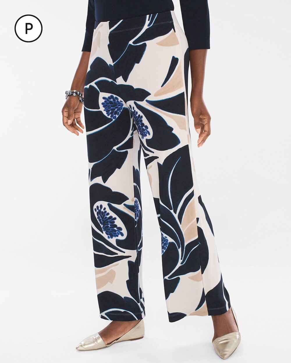 Travelers Classic Petite Cool Floral Palazzo Pants