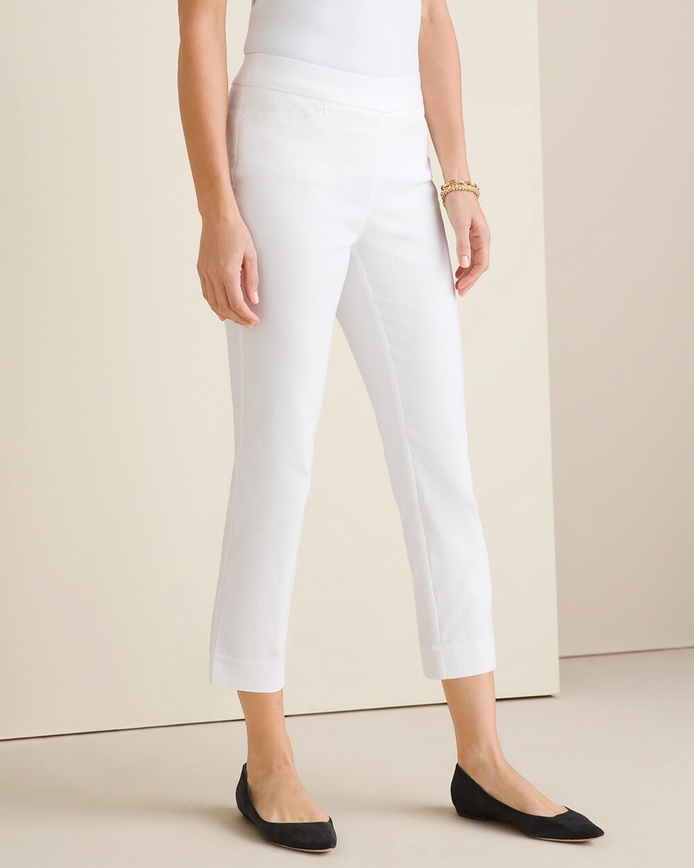 NWT Chico's Size 0.5 S 6 x 27 So Slimming Brigitte Optic White Ankle Pants  $89