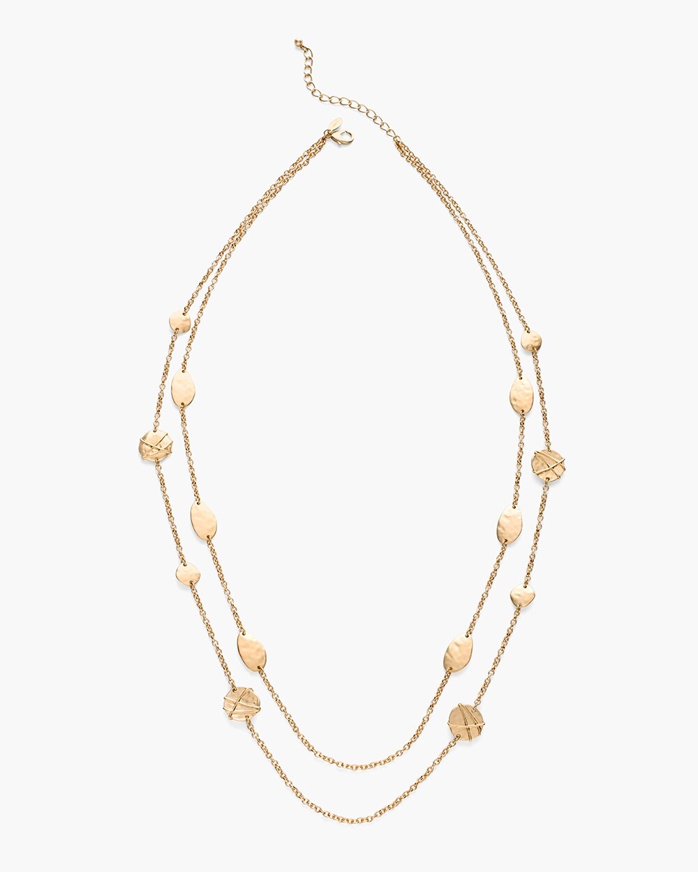 Gold-Tone Textured Double-Strand Necklace