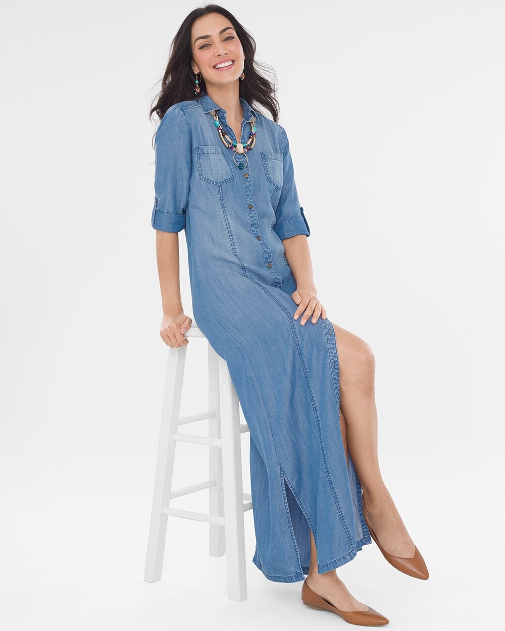 Denim Maxi Dress video preview image, click to start video