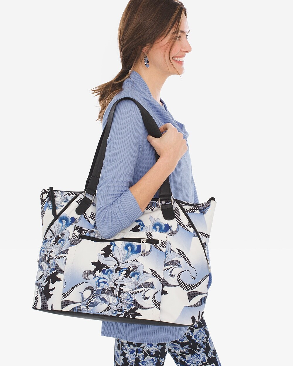 Blue Floral Tote