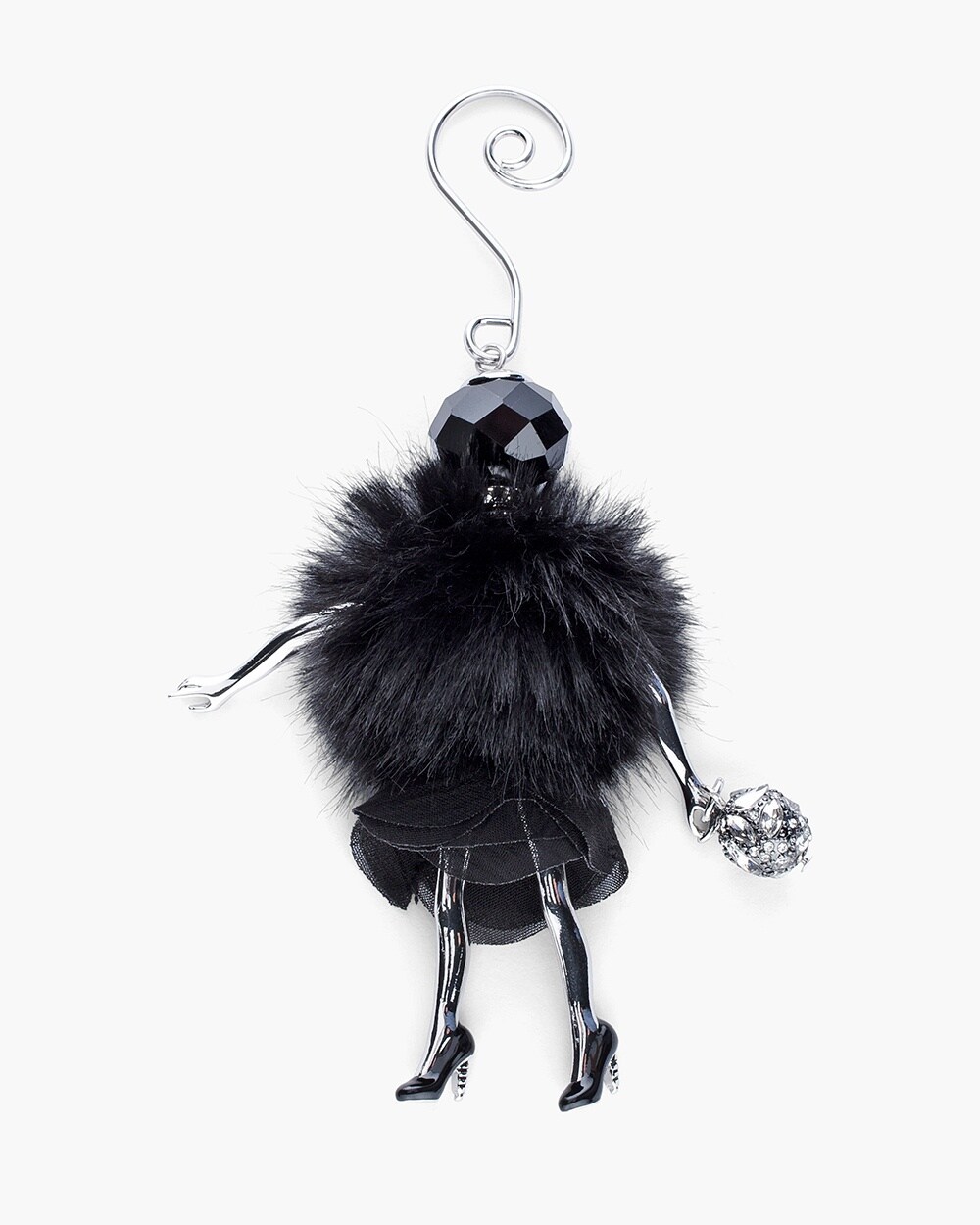 Black Pouffy Lady Ornament