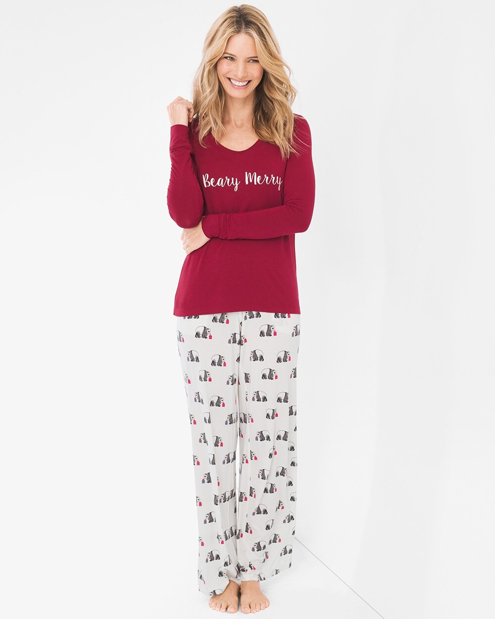 Soma for Chico's Panda-Print Pajama Set