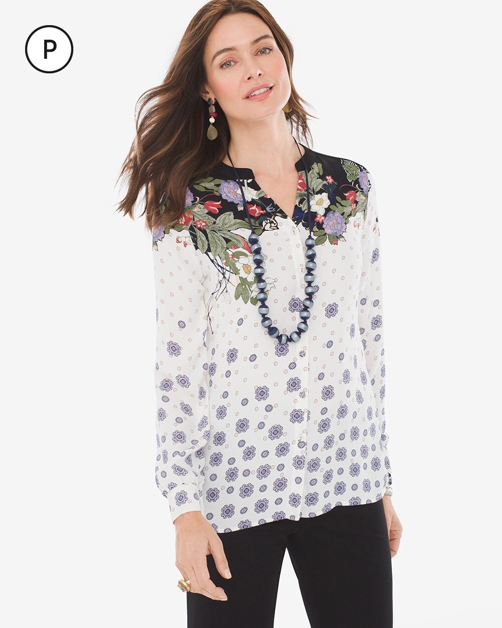 Petite Floral Foulard Shirt