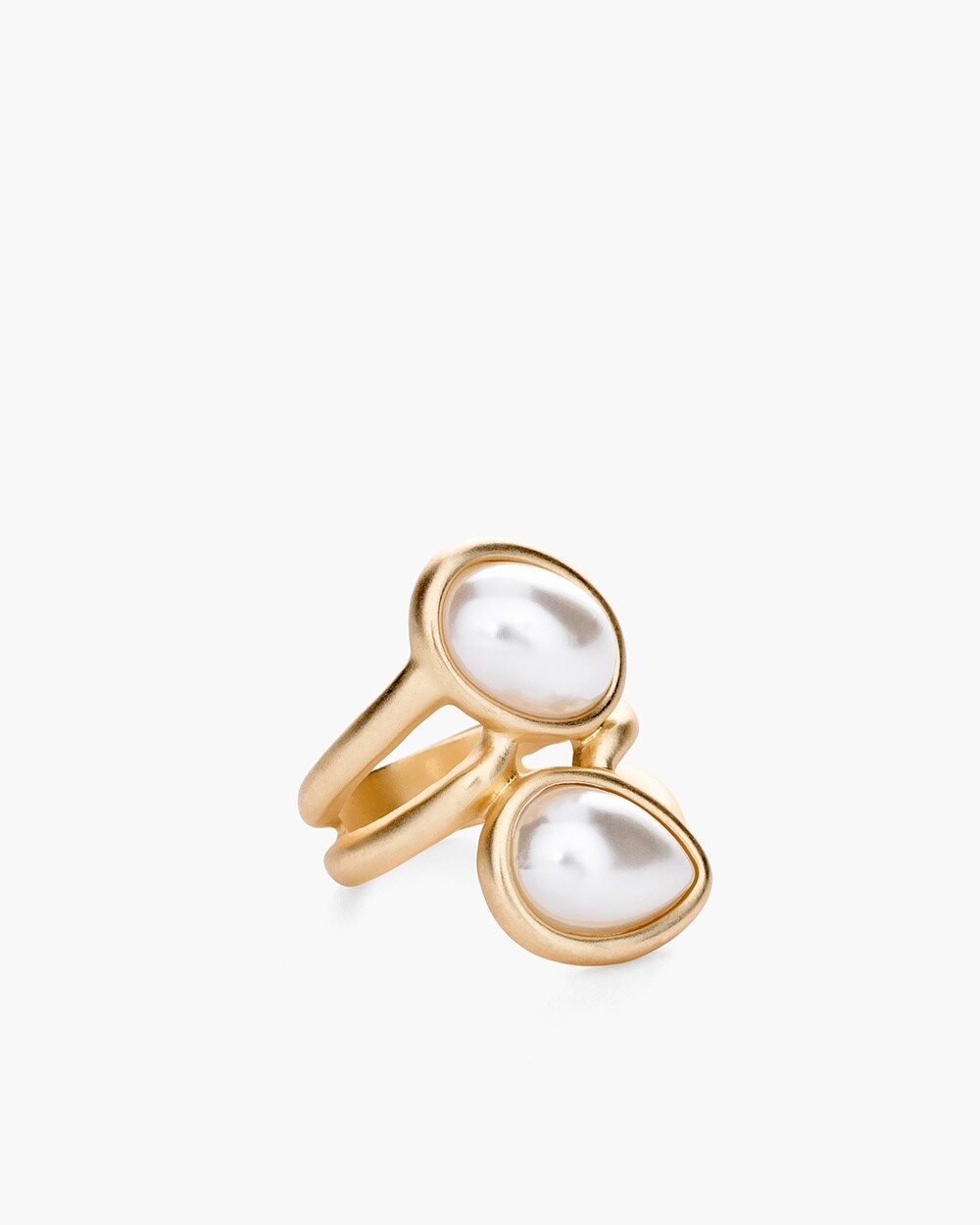 Gold-Tone and Faux-Pearl Ring