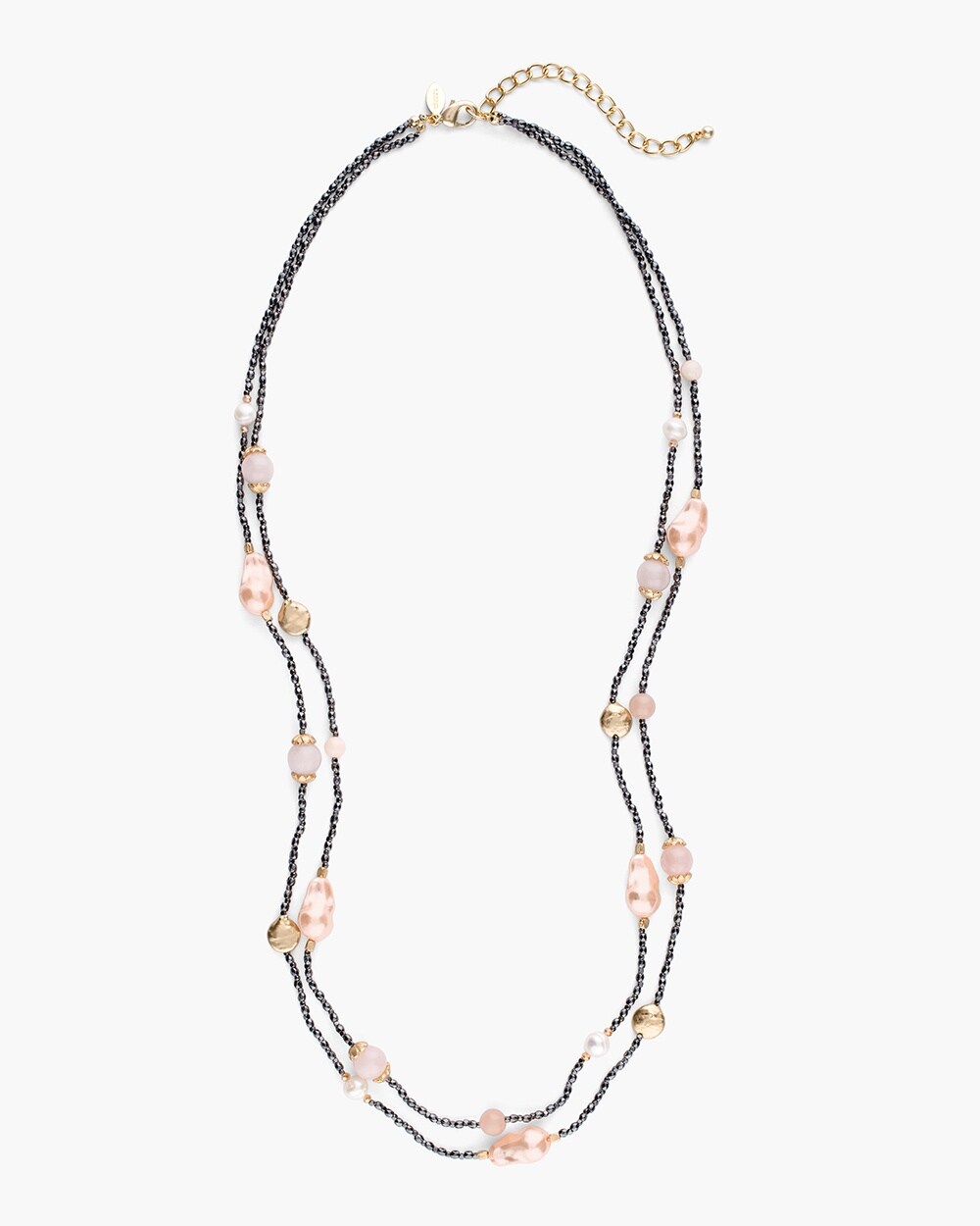 Blush Stone Double-Strand Necklace