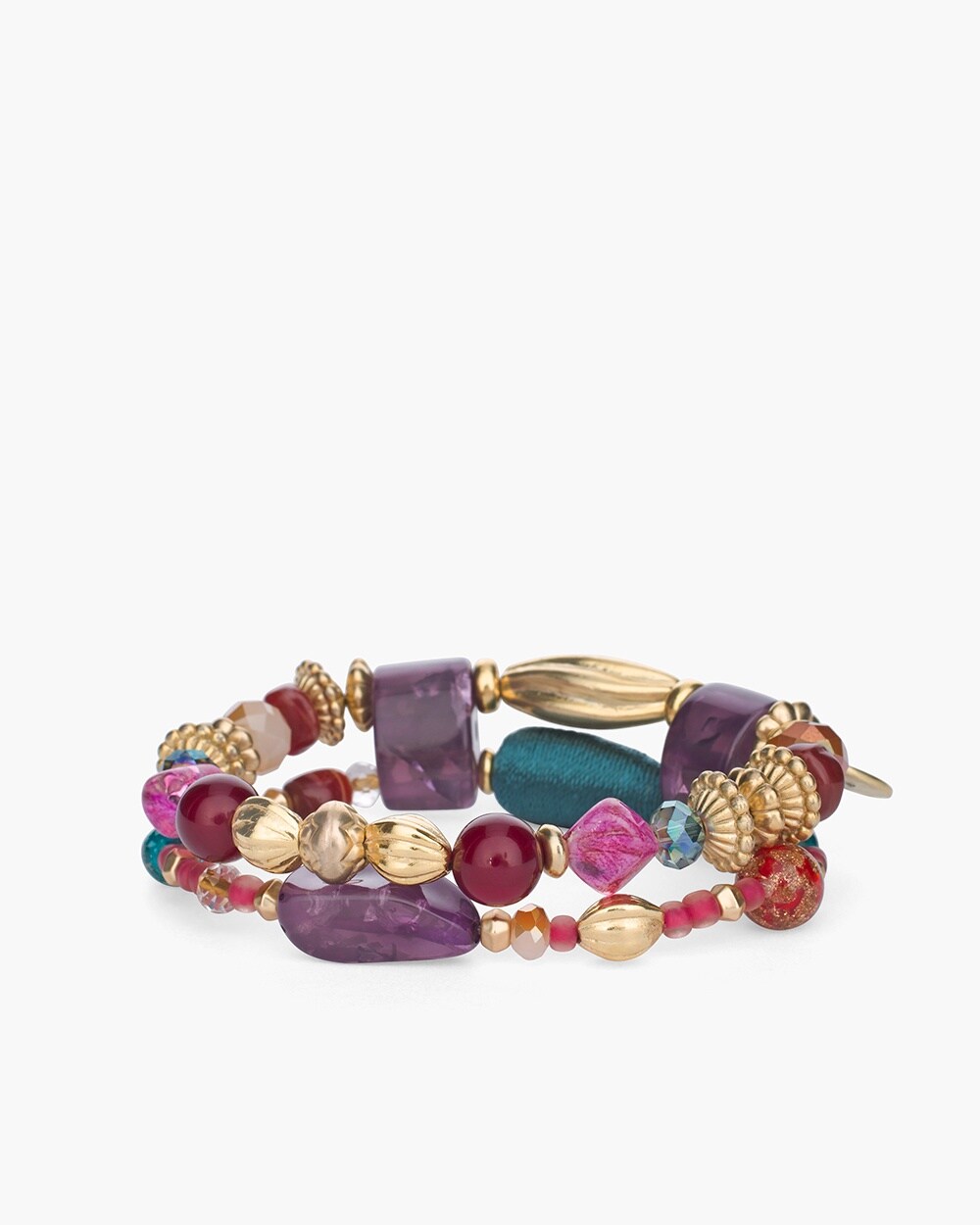 Multi-Colored Stone Stretch Bracelet