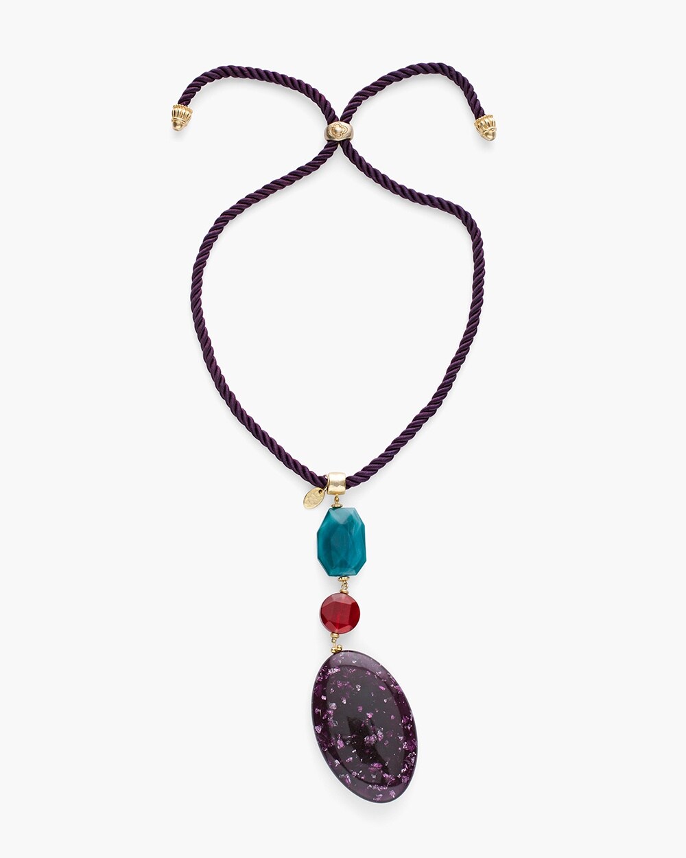 Convertible Multi-Colored Stone Pendant Necklace