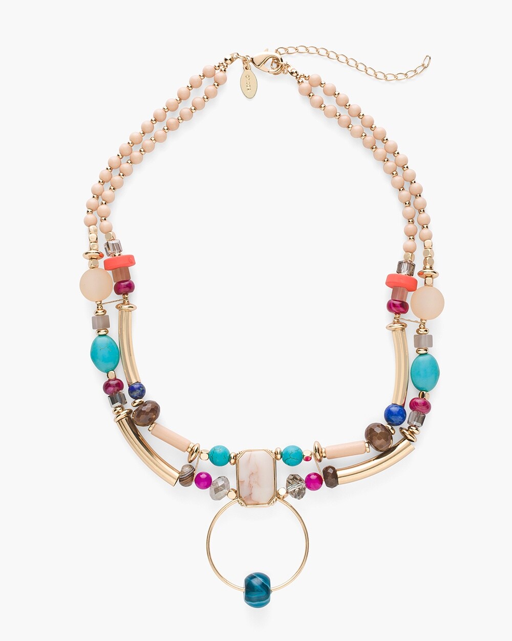 Multi-Colored Beaded Statement Necklace