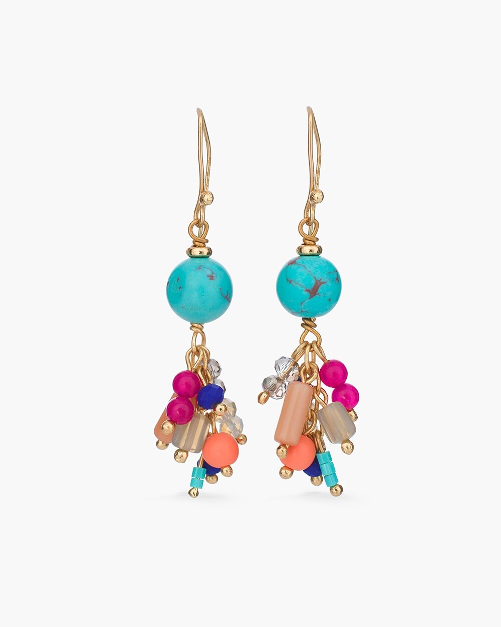 Multi-Colored Beaded Cluster Earrings