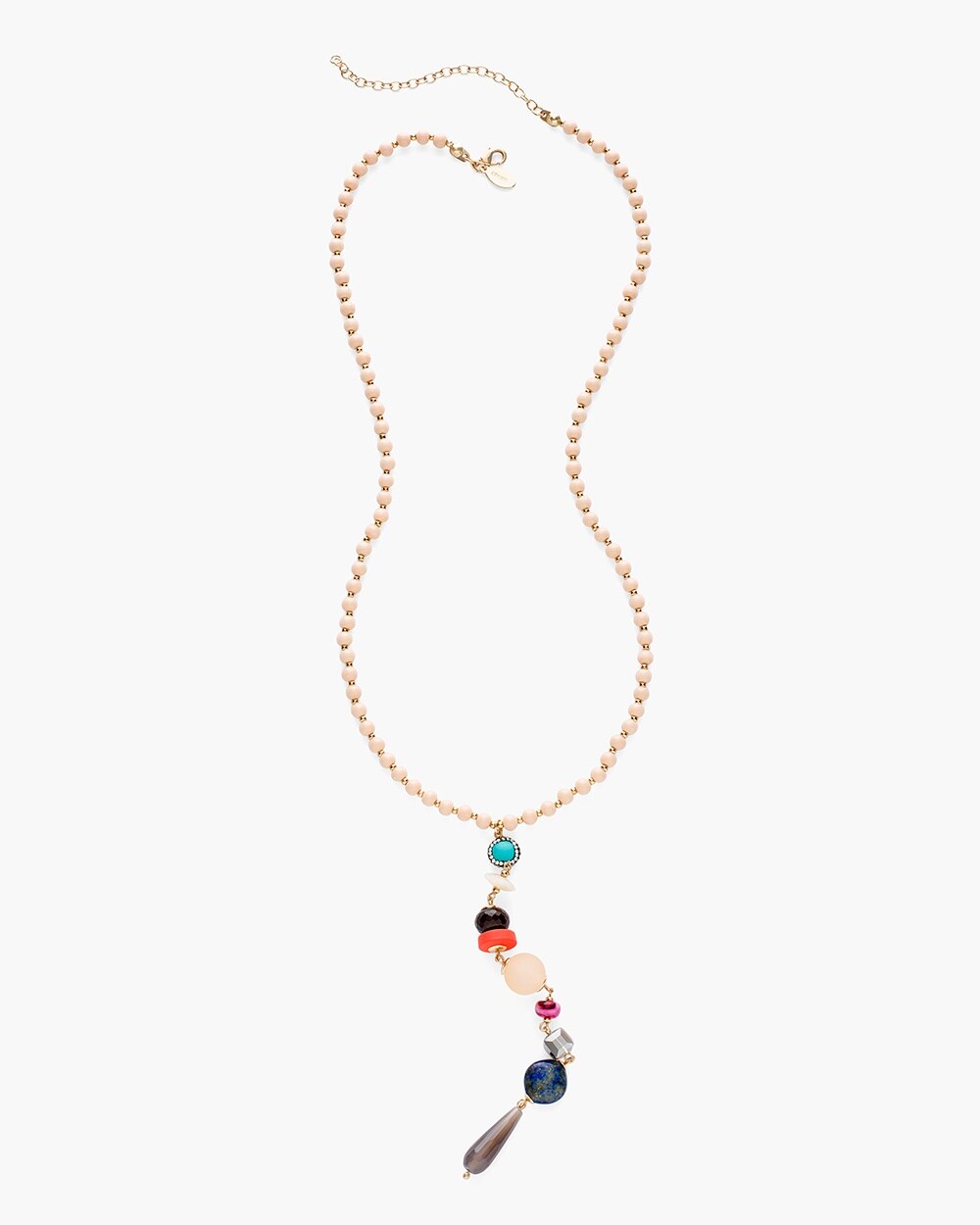 Long Multi-Colored Beaded Y-Necklace