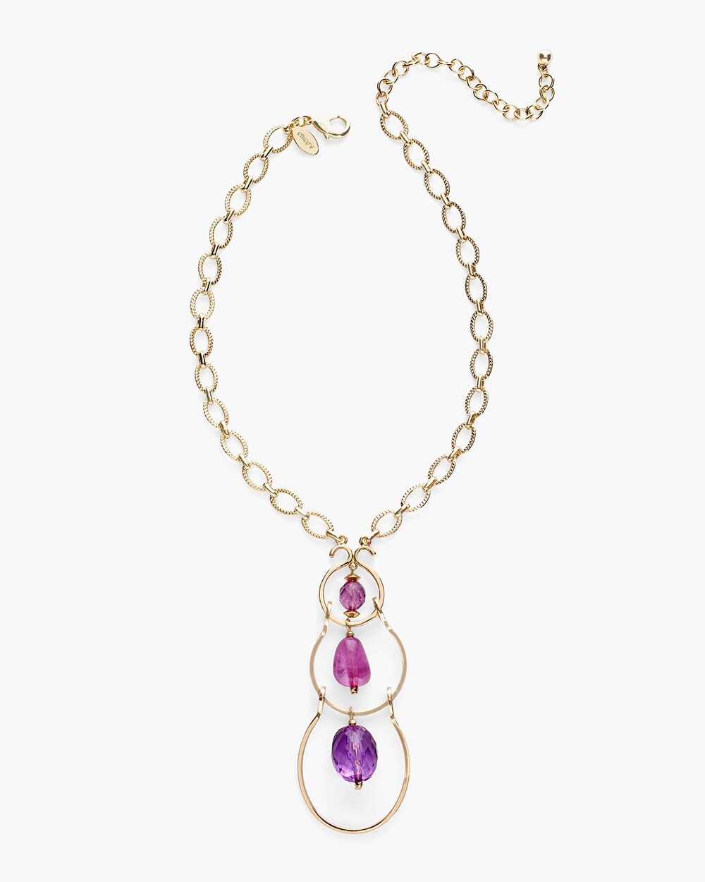 Short Purple Pendant Necklace