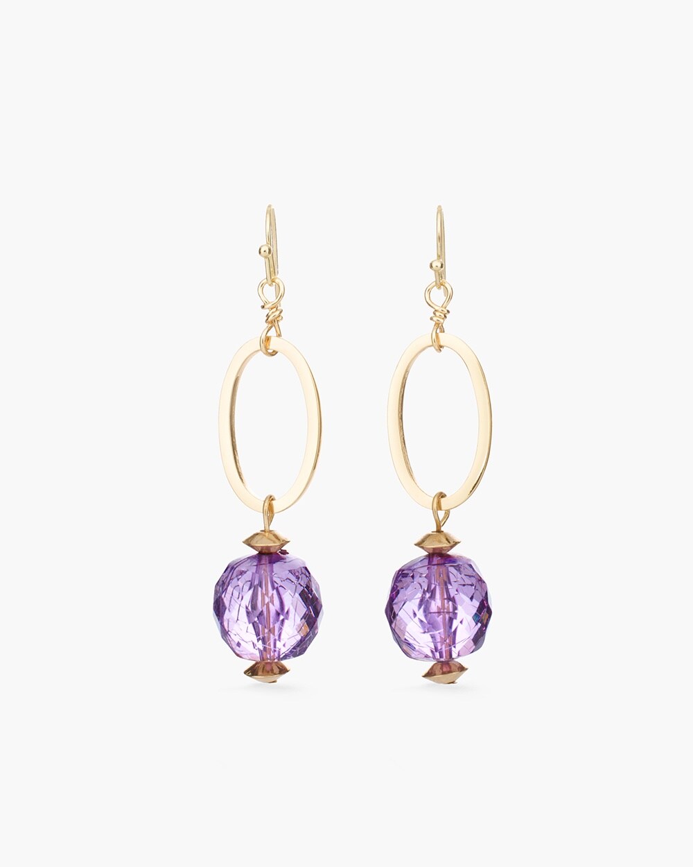 Purple Drop-Hoop Earrings