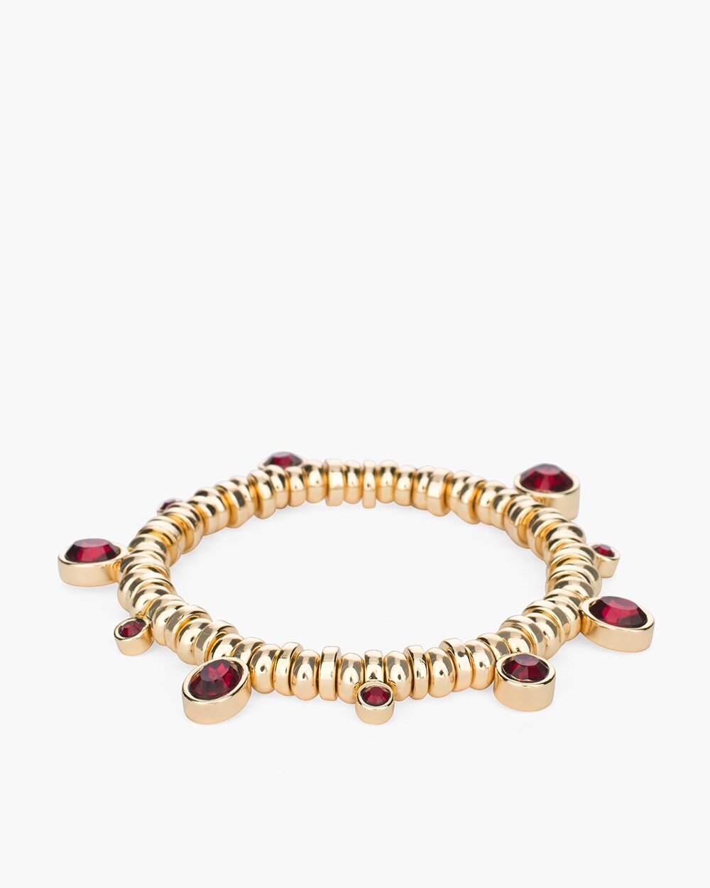 Gold-Tone Beaded Stone Stretch Bracelet