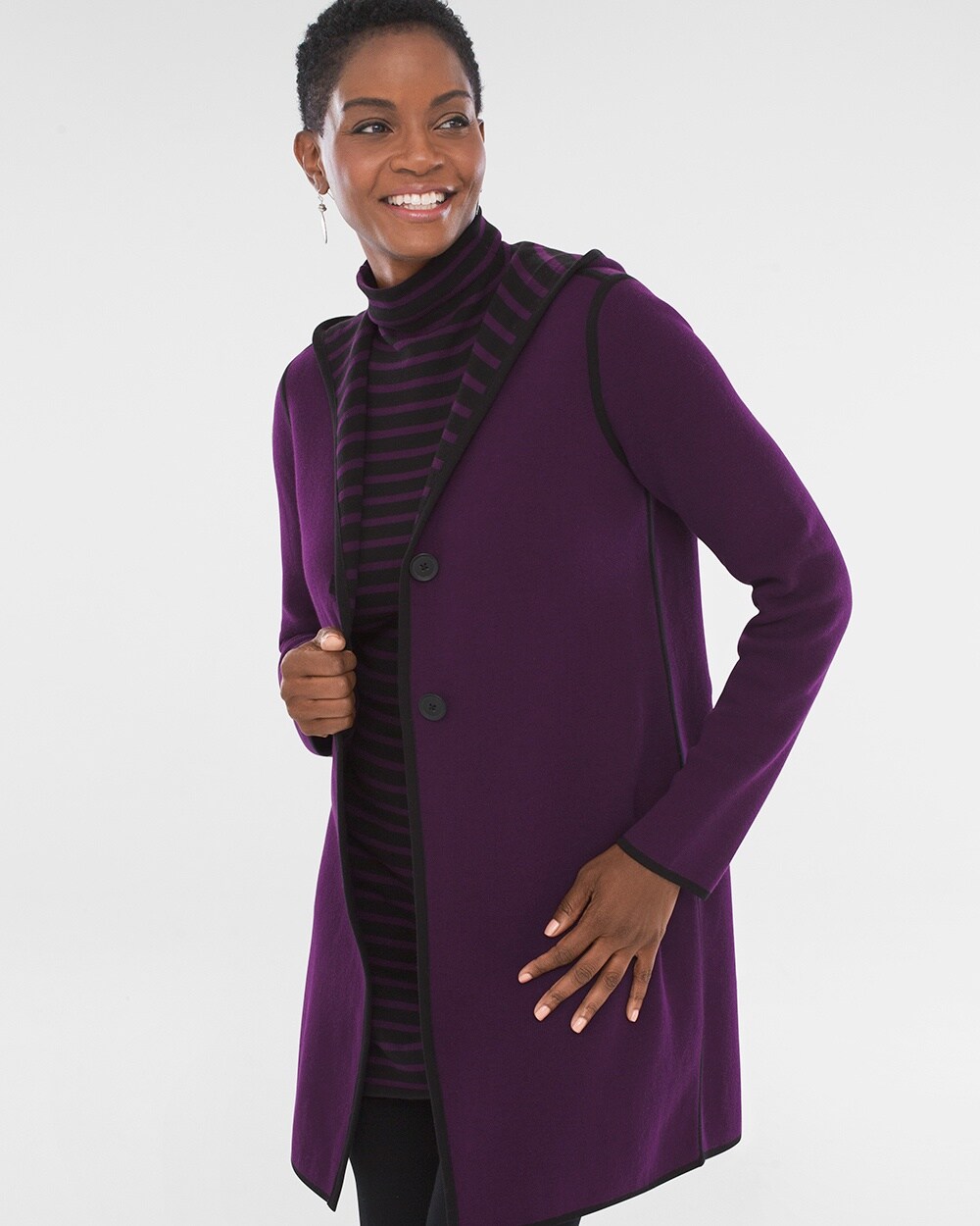 Zenergy Reversible Purple-Striped Jacket