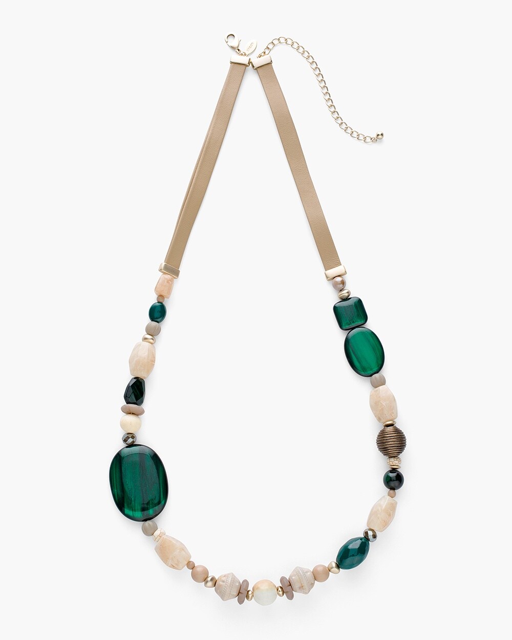 Green Single-Strand Pendant Necklace