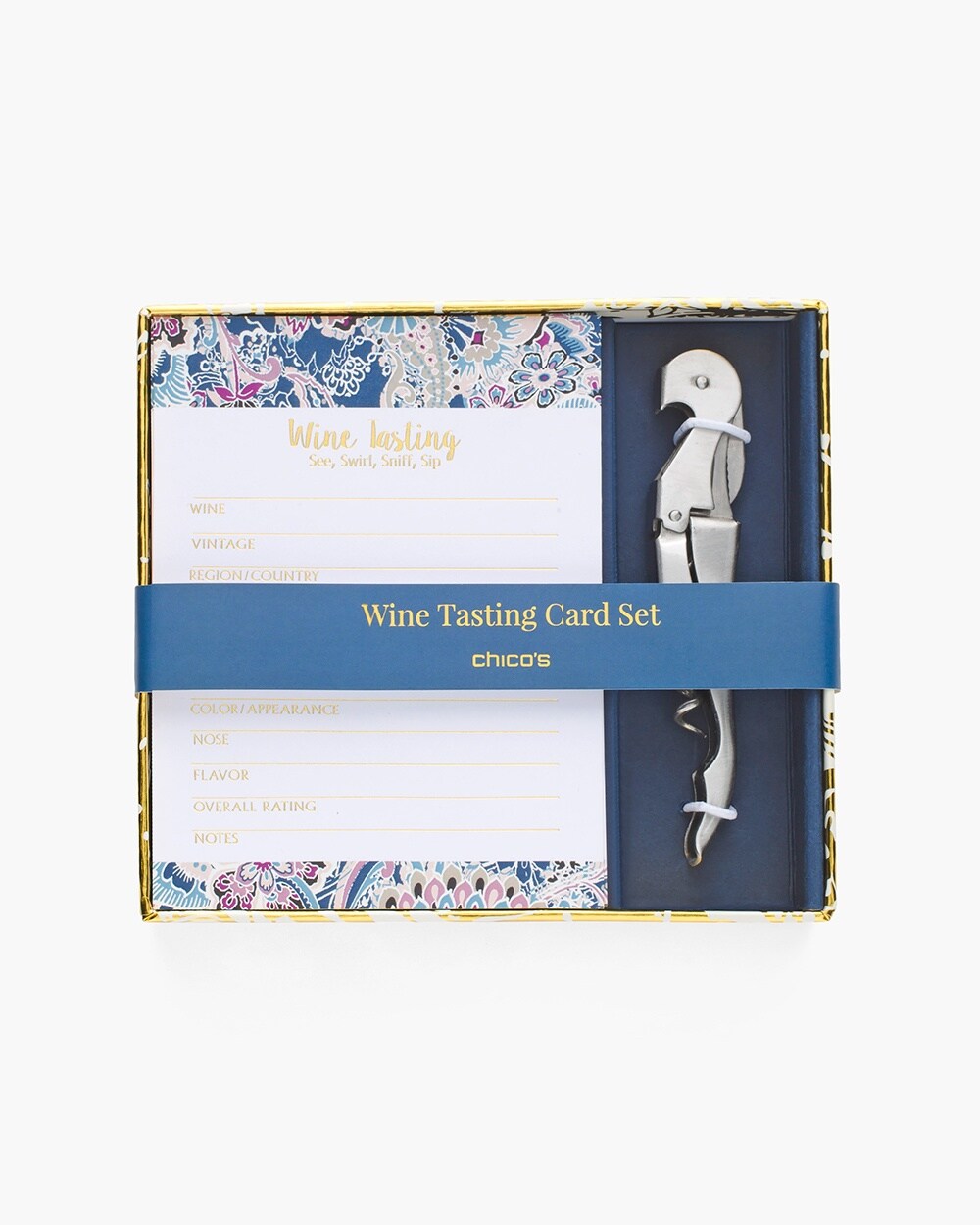 Floral Lace-Print Wine Tasting Card Set