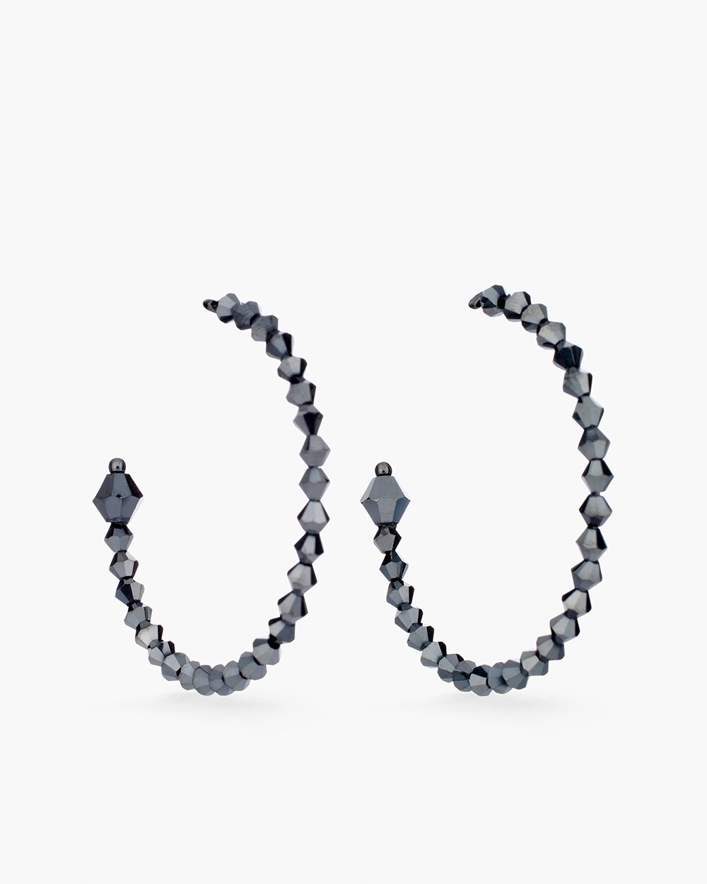 Black Shimmer Hoop Earrings