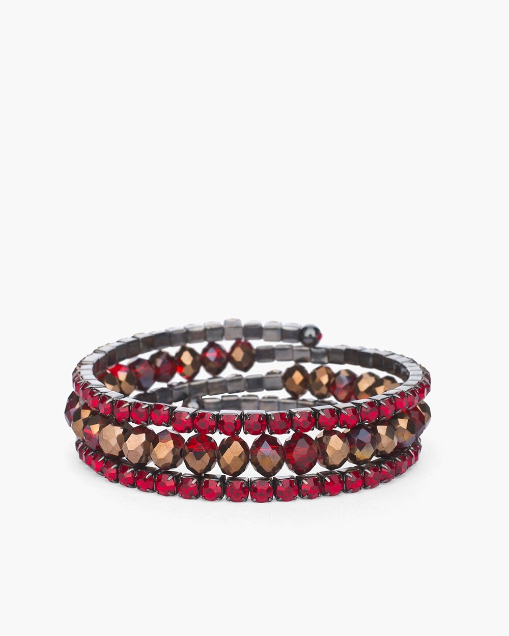 Red Shimmer Coil Bracelet