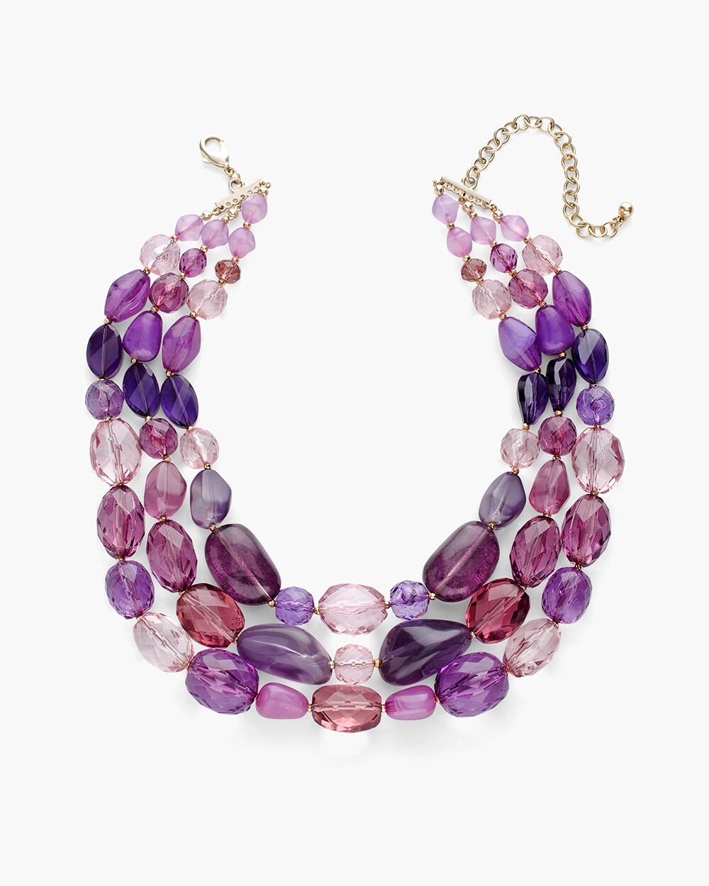 Short Purple Multi-Strand Necklace
