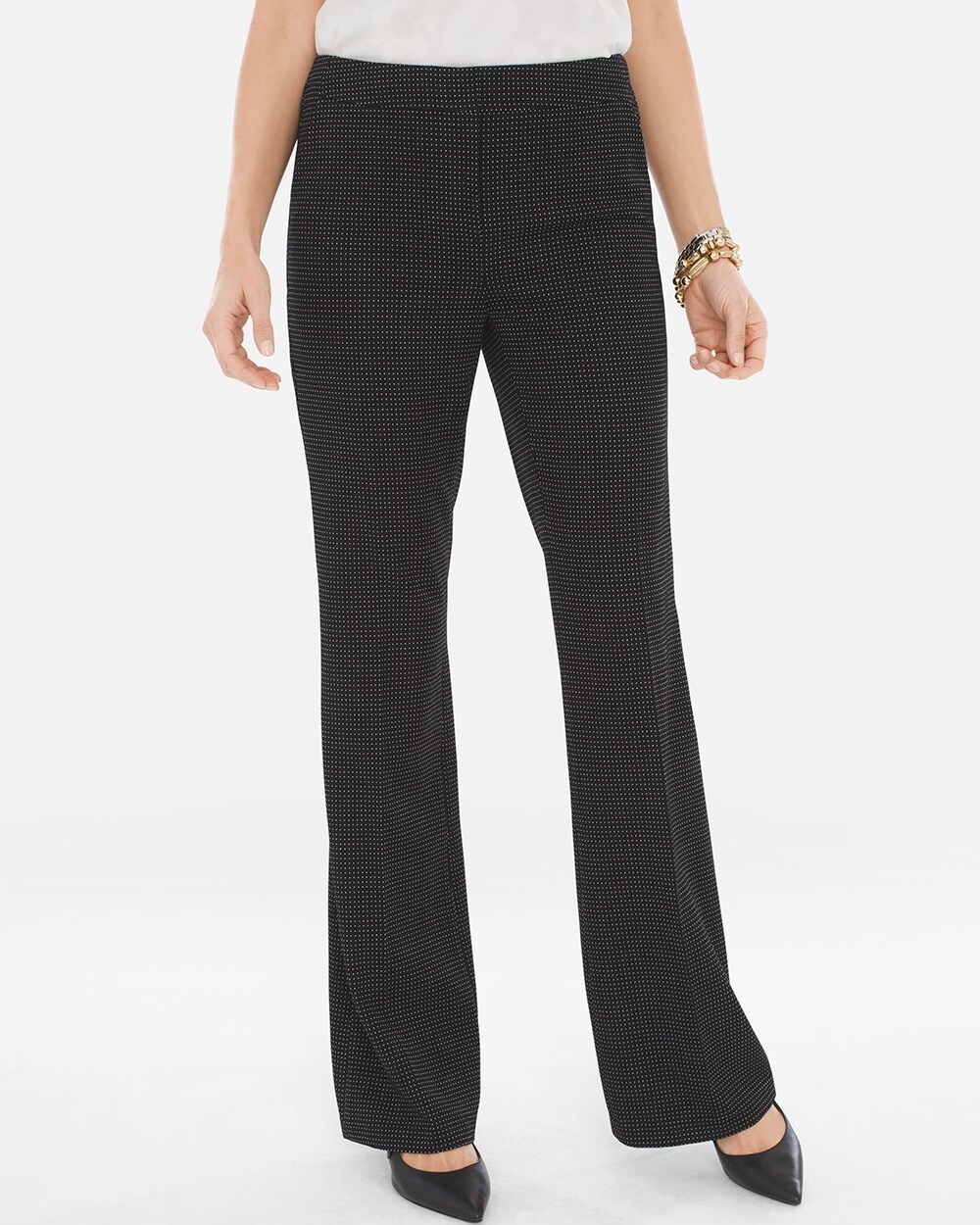 So Slimming Textured Dot Trousers