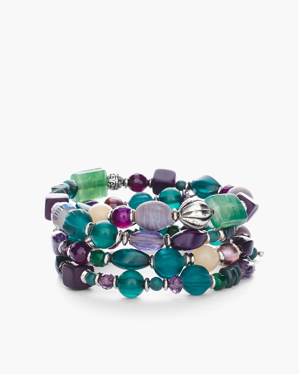 Green and Purple Coil Bracelet