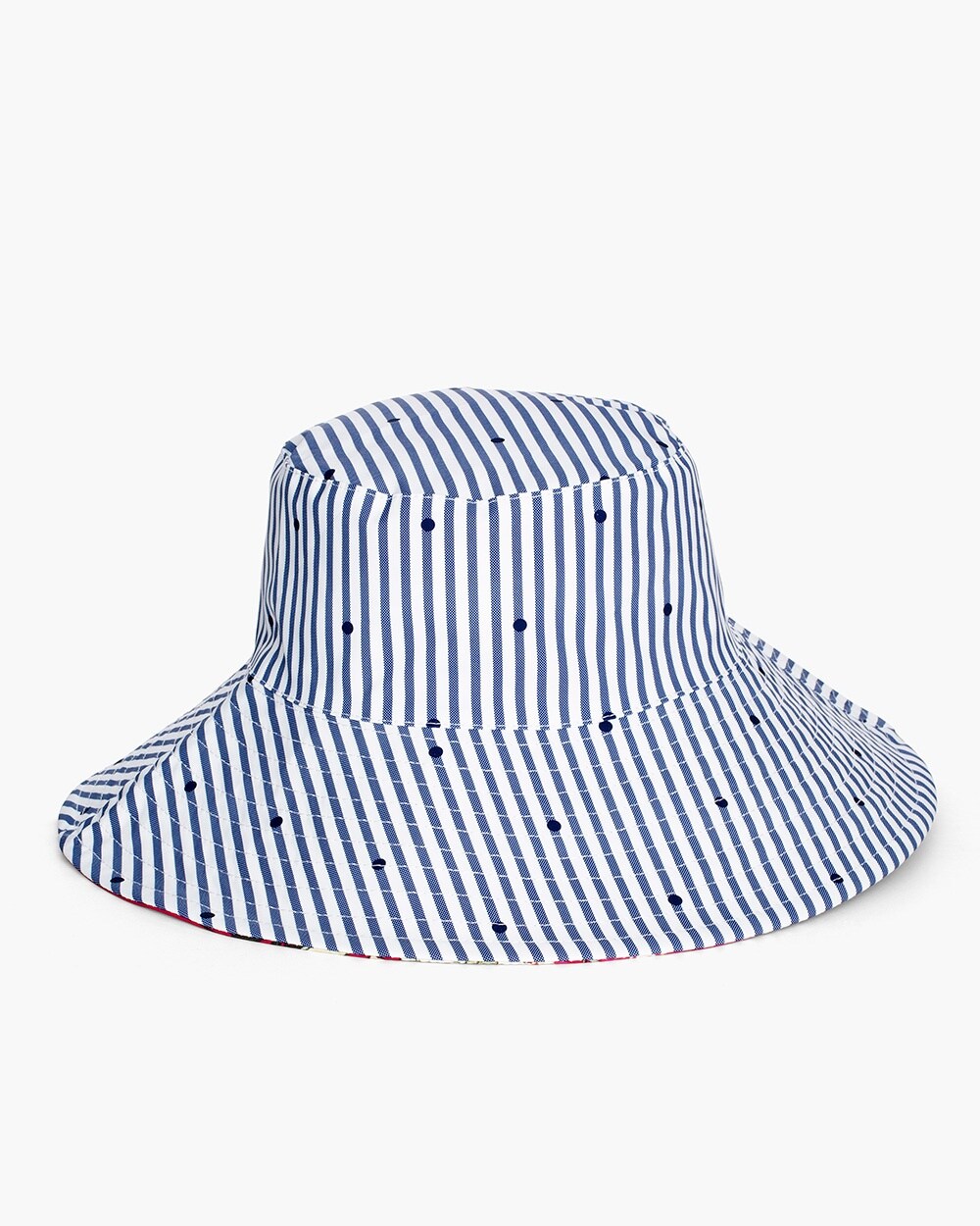 Reversible Striped Dot-Floral Rain Hat