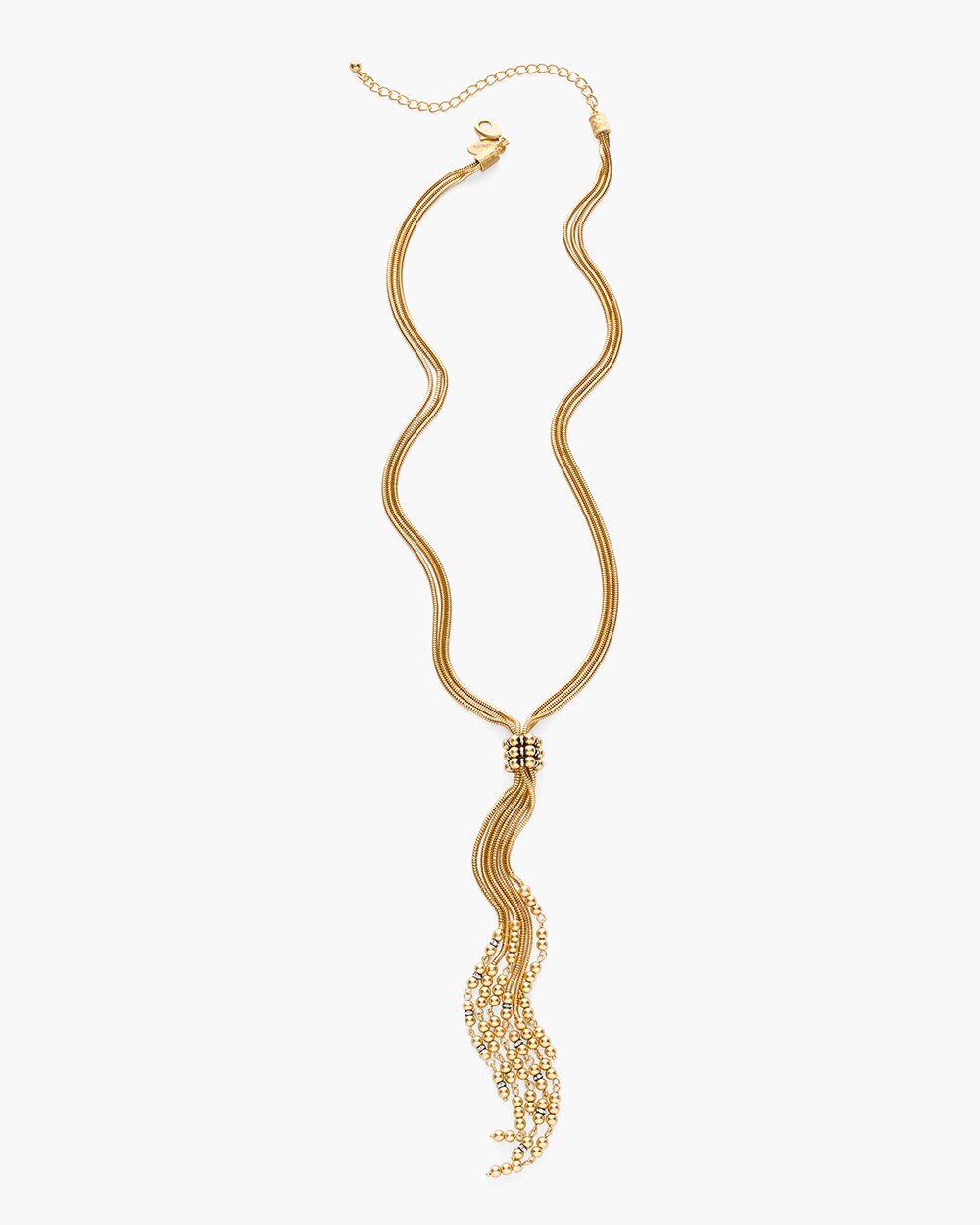 Gold-Tone Beaded Sparkle Y-Necklace