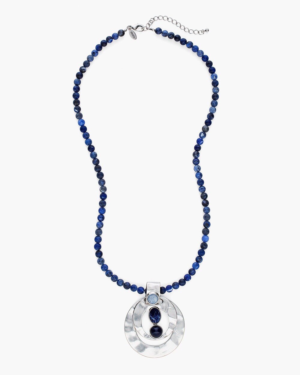 Blue Beaded Pendant Necklace