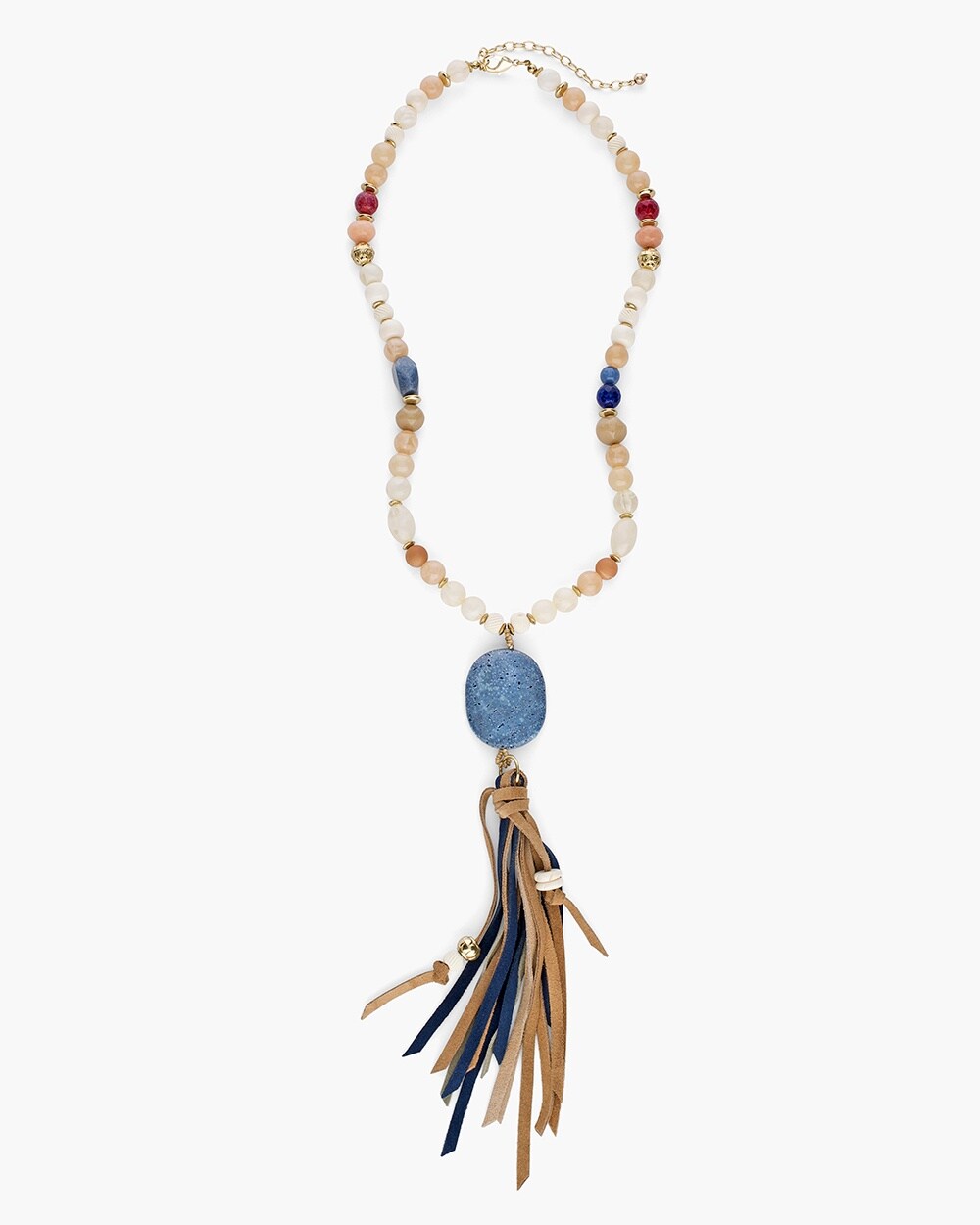Multi-Colored Tassel Pendant Necklace