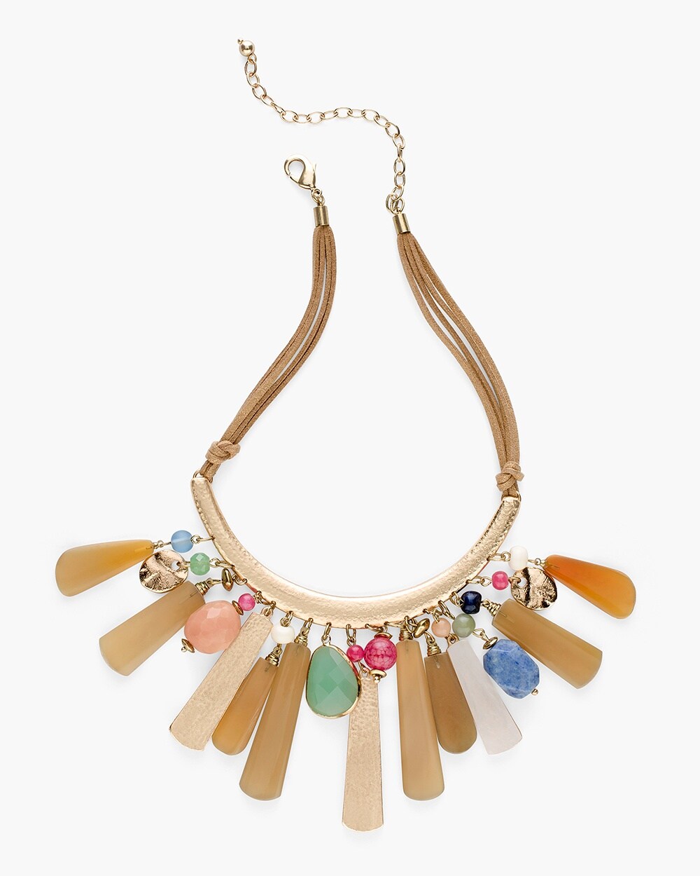 Multi-Colored Mixed-Bead Bib Necklace