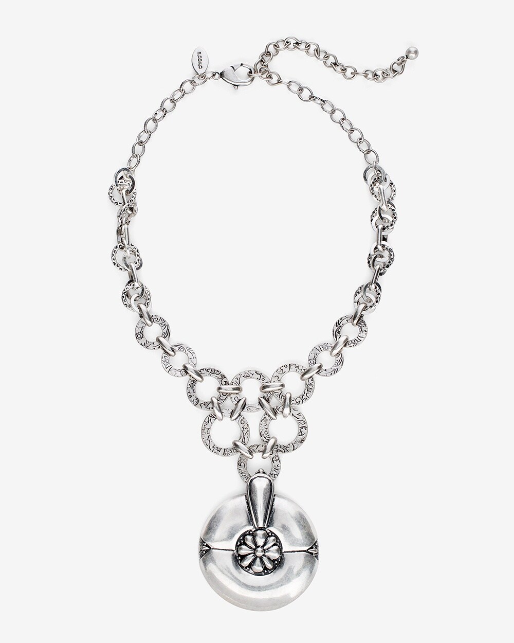 Short Artisan Circlet Pendant Necklace