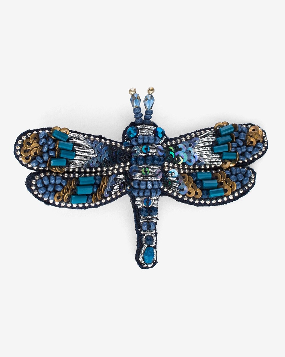 Blue Beaded Dragonfly Pin