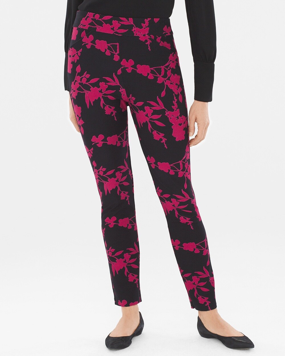 Travelers Collection Bloom-Print Crepe Pants