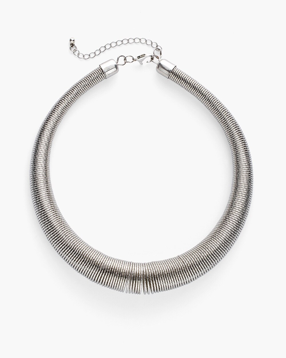Silver-Tone Shimmer Collar Bib Necklace