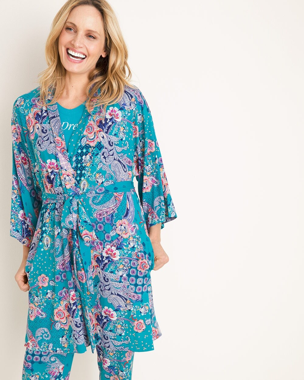 Soma For Chico's Paisley Floral Robe