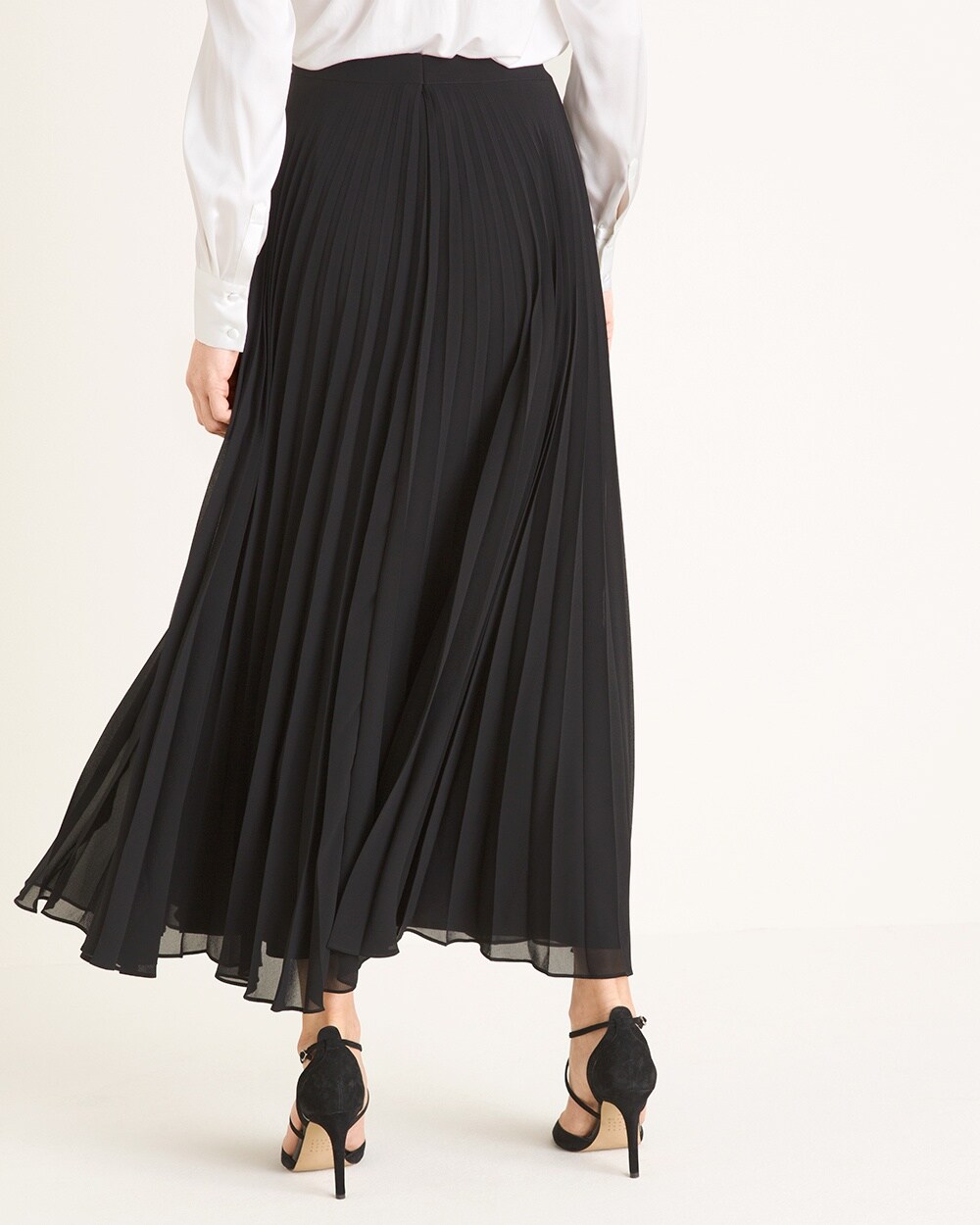 Black Label Solid Pleated Maxi Skirt - Chico's