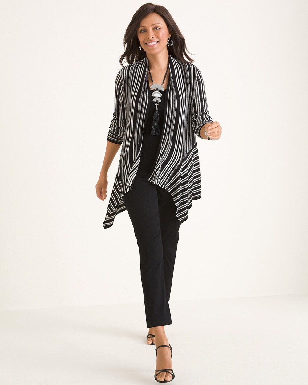 Travelers Collection Lurex Striped Cardigan - Chico's