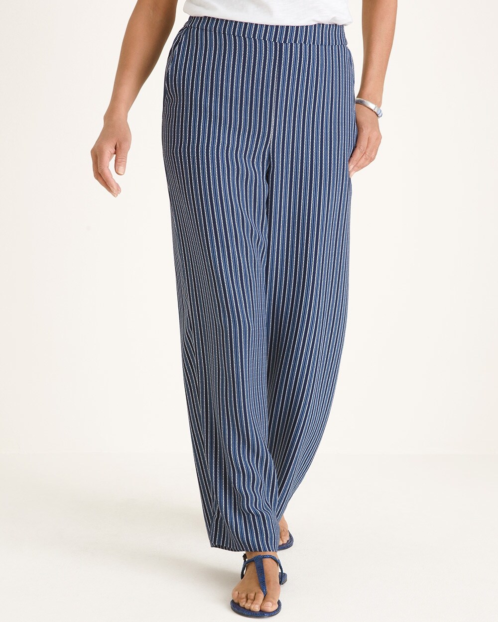 Indigo Striped Palazzo Pants video preview image, click to start video
