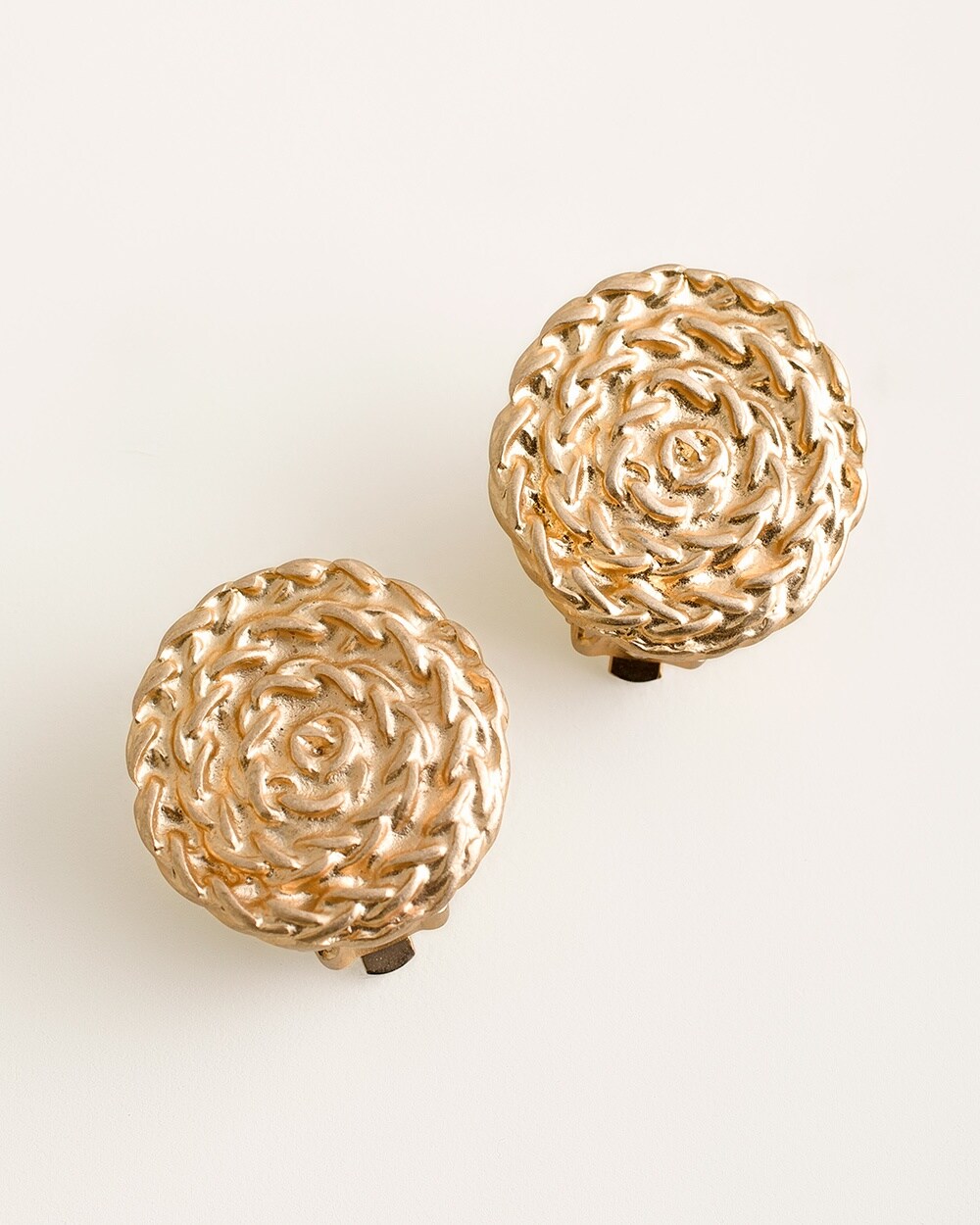Gold-Tone Rope Clip-On Stud Earrings