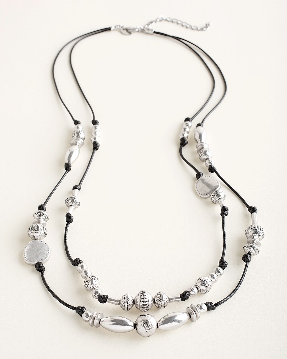 Artisan Silver-Tone Double-Strand Necklace