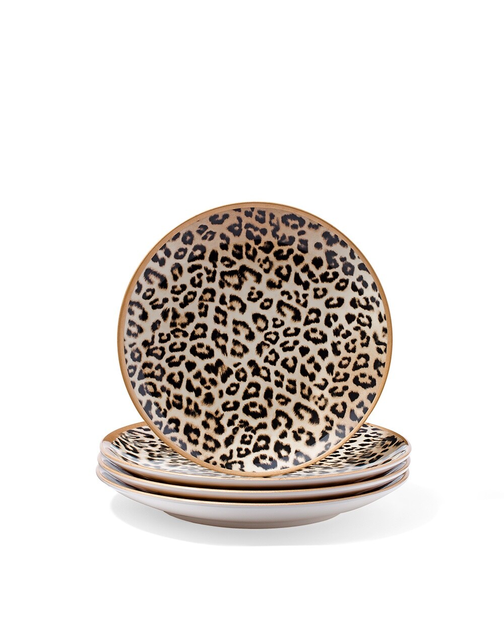 Leopard-Print Dessert Plate Set