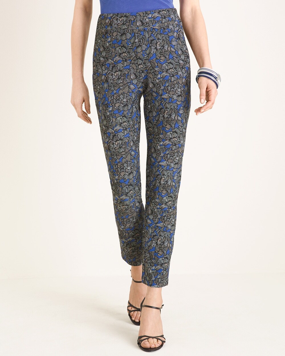 Travelers Collection Printed Crepe Ankle Pants