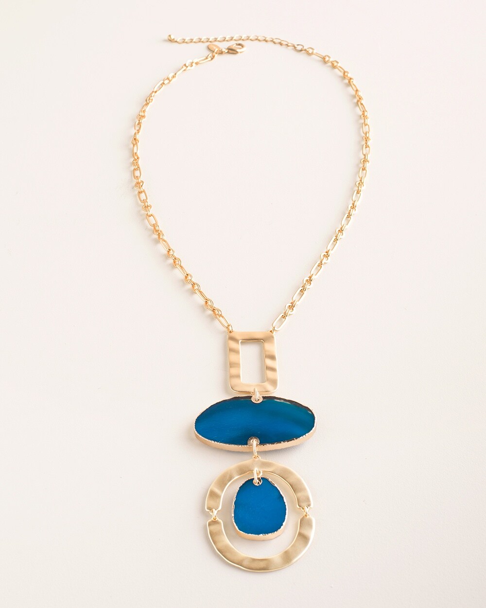 Blue Agate Pendant Necklace