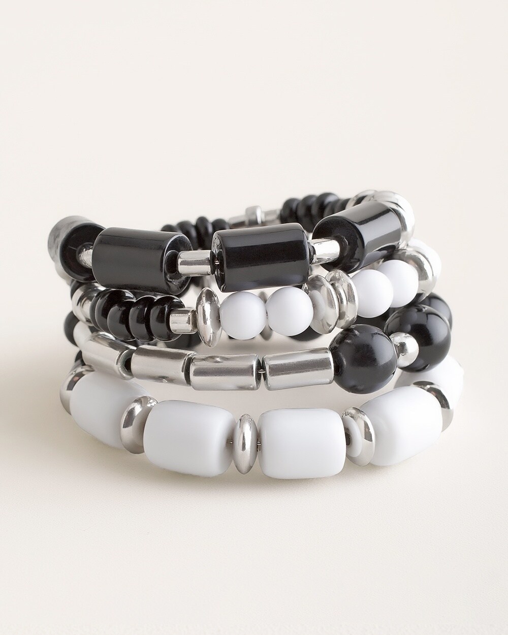Black and White Sleek Coil Bracelet