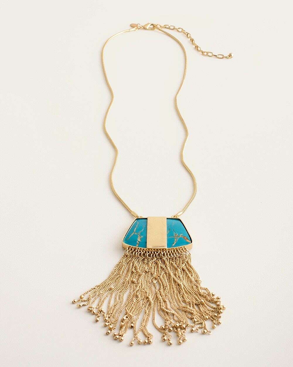 Turquoise Tassel Pendant Necklace