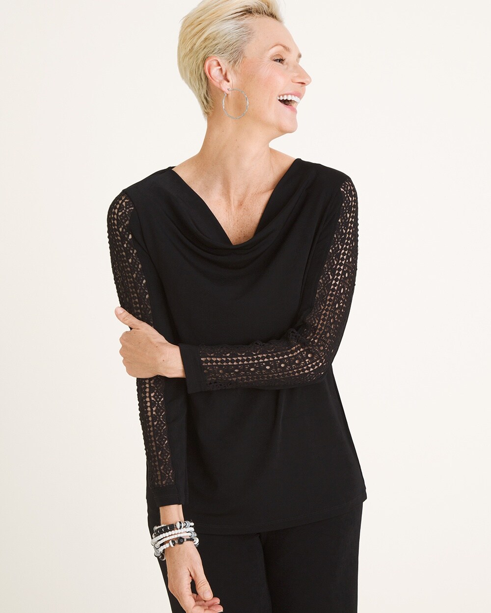 Travelers Classic Lace-Sleeve Top