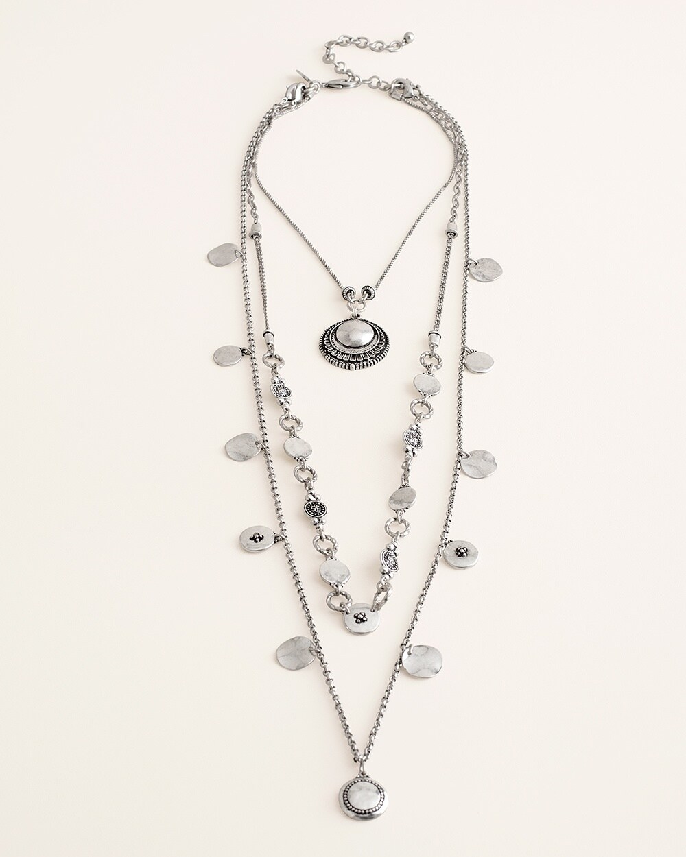 Convertible Silver-Tone Circlet Multi-Strand Necklace