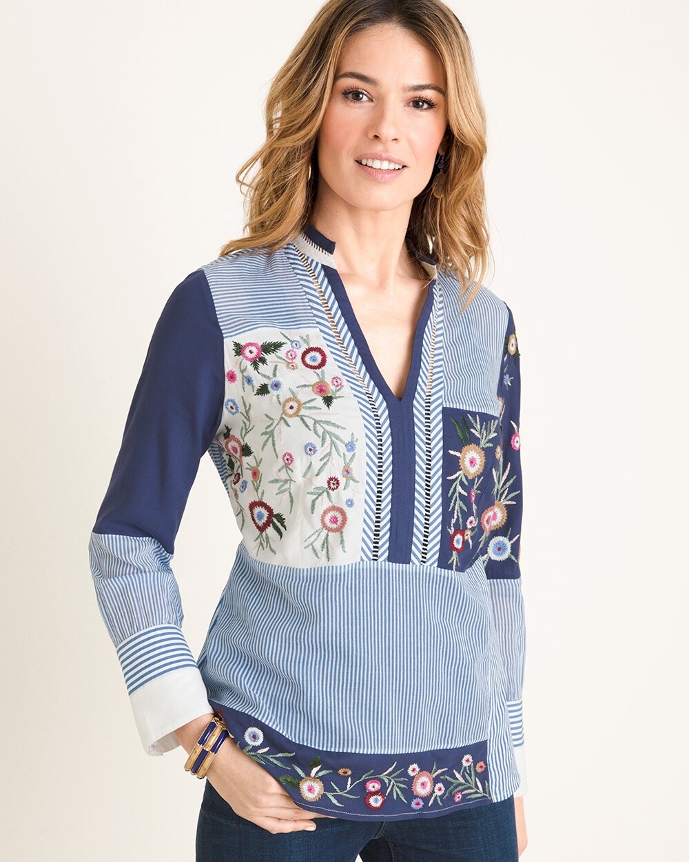 Patchwork Embroidery Top
